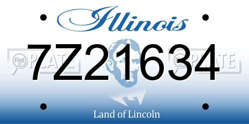 7Z21634 Illinois License Plate