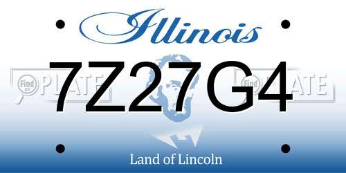 7Z27G4 Illinois License Plate