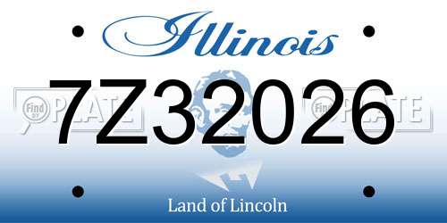 7Z32026 Illinois License Plate
