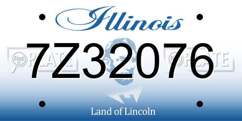 7Z32076 Illinois License Plate