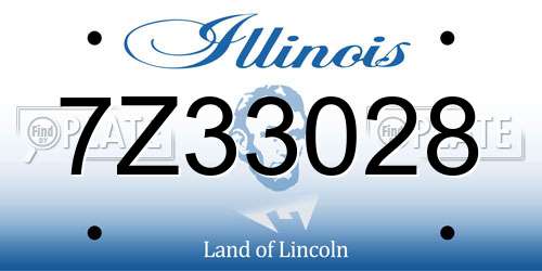 7Z33028 Illinois License Plate
