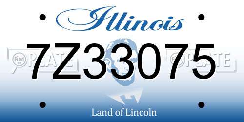 7Z33075 Illinois License Plate
