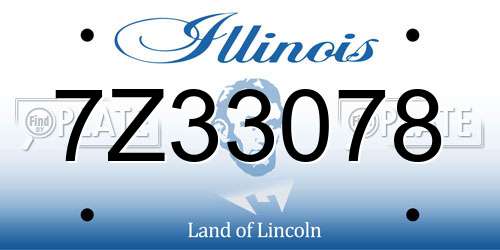 7Z33078 Illinois License Plate