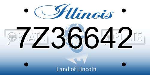7Z36642 Illinois License Plate