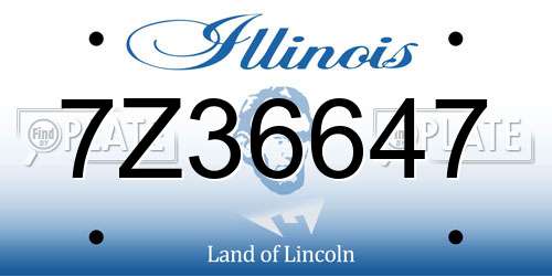 7Z36647 Illinois License Plate