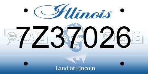 7Z37026 Illinois License Plate