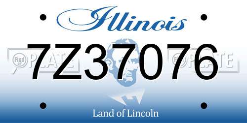 7Z37076 Illinois License Plate