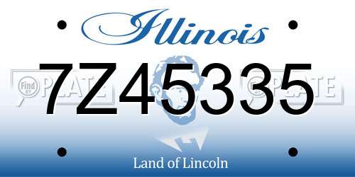 7Z45335 Illinois License Plate