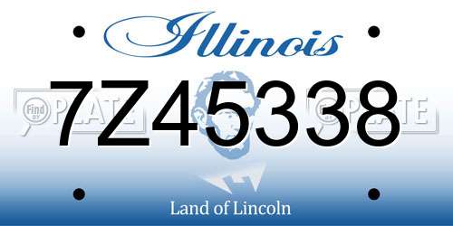 7Z45338 Illinois License Plate