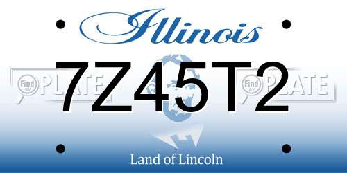 7Z45T2 Illinois License Plate