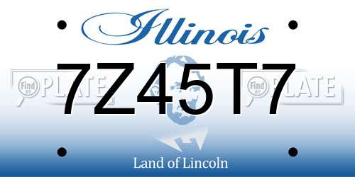 7Z45T7 Illinois License Plate