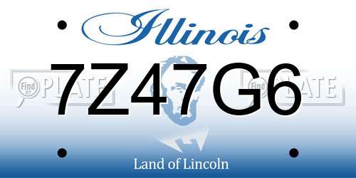 7Z47G6 Illinois License Plate