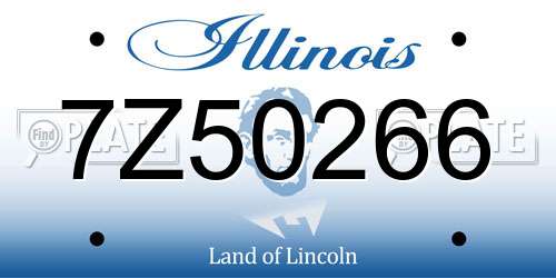7Z50266 Illinois License Plate