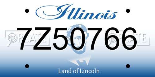 7Z50766 Illinois License Plate