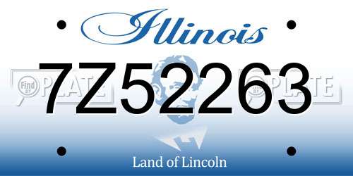 7Z52263 Illinois License Plate