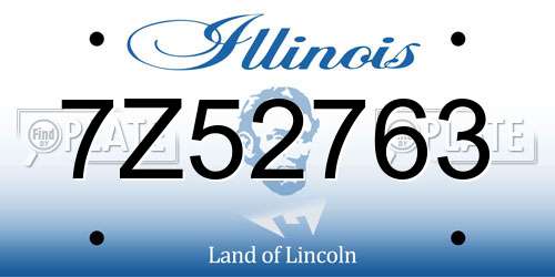 7Z52763 Illinois License Plate