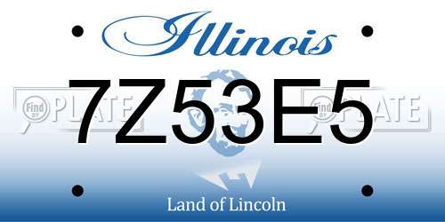 7Z53E5 Illinois License Plate