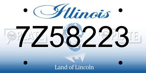 7Z58223 Illinois License Plate