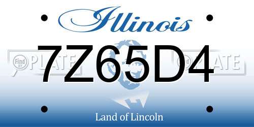 7Z65D4 Illinois License Plate