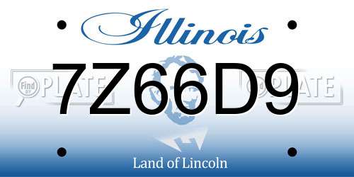 7Z66D9 Illinois License Plate