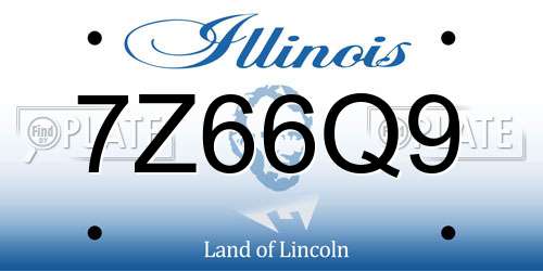 7Z66Q9 Illinois License Plate