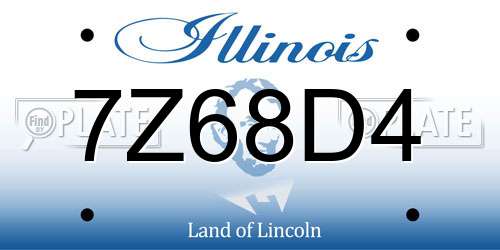 7Z68D4 Illinois License Plate