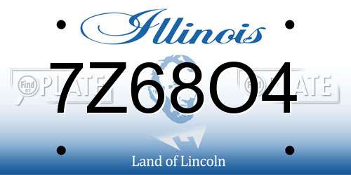 7Z68O4 Illinois License Plate