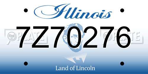 7Z70276 Illinois License Plate