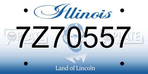 7Z70557 Illinois License Plate