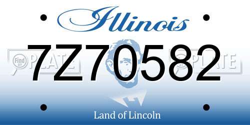 7Z70582 Illinois License Plate