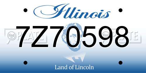 7Z70598 Illinois License Plate