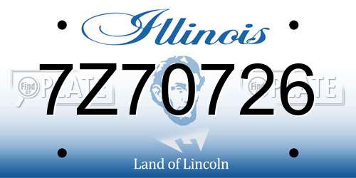 7Z70726 Illinois License Plate