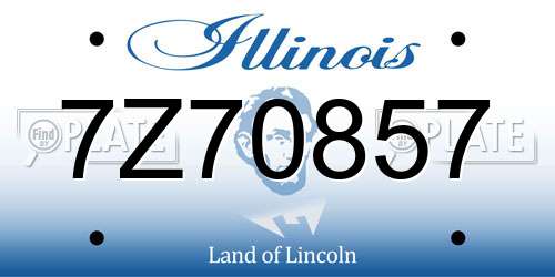 7Z70857 Illinois License Plate