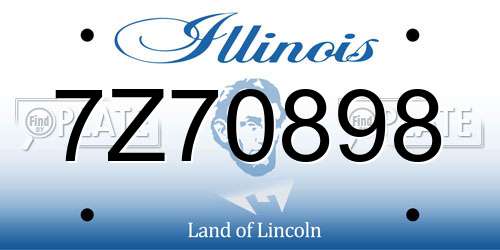 7Z70898 Illinois License Plate