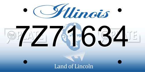 7Z71634 Illinois License Plate