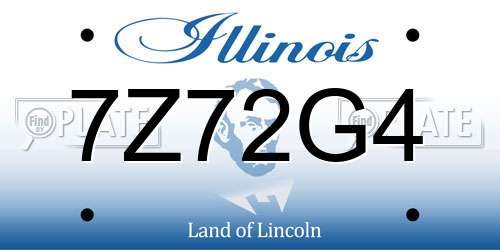 7Z72G4 Illinois License Plate