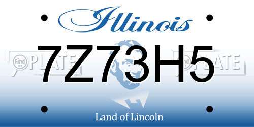 7Z73H5 Illinois License Plate