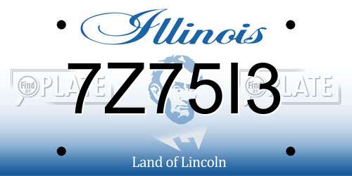 7Z75I3 Illinois License Plate