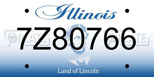 7Z80766 Illinois License Plate