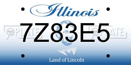 7Z83E5 Illinois License Plate