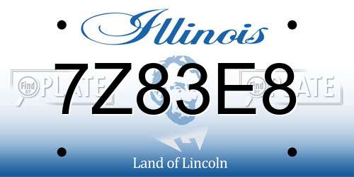 7Z83E8 Illinois License Plate