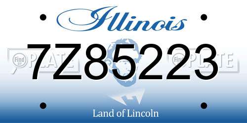 7Z85223 Illinois License Plate