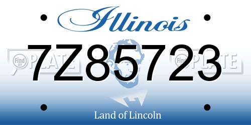 7Z85723 Illinois License Plate