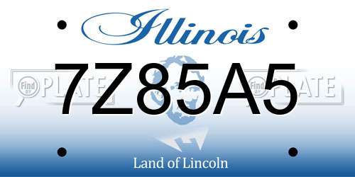 7Z85A5 Illinois License Plate