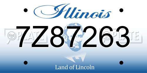 7Z87263 Illinois License Plate