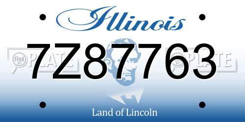7Z87763 Illinois License Plate