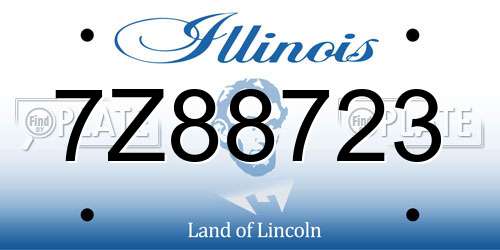 7Z88723 Illinois License Plate