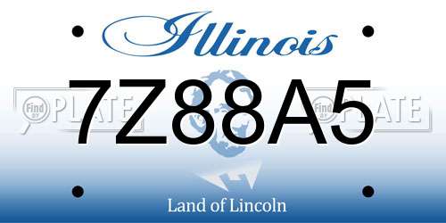 7Z88A5 Illinois License Plate