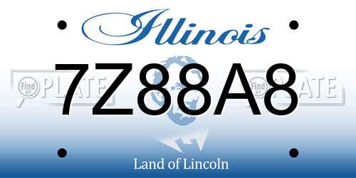 7Z88A8 Illinois License Plate