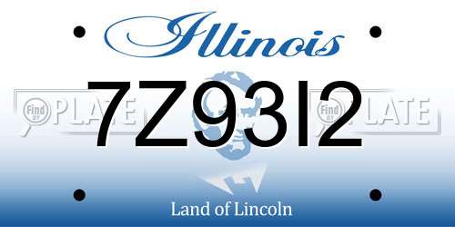 7Z93I2 Illinois License Plate